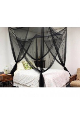 Polyester Fabric Square Mosquito Net Black
