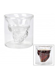 75mL Skull Design Dual Layer High Borosilicate Glass Cup