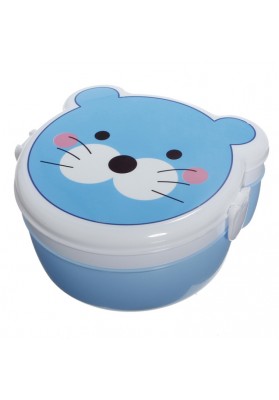 Microwaveable Cute Cat Pattern Two Layers Cartoon Plastic Lunch Meal Bento Food Box