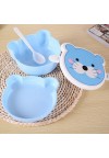 Microwaveable Cute Cat Pattern Two Layers Cartoon Plastic Lunch Meal Bento Food Box