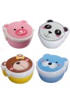 Microwaveable Cute Panda Pattern Two Layers Cartoon Plastic Lunch Meal Bento Food Box with Spoon