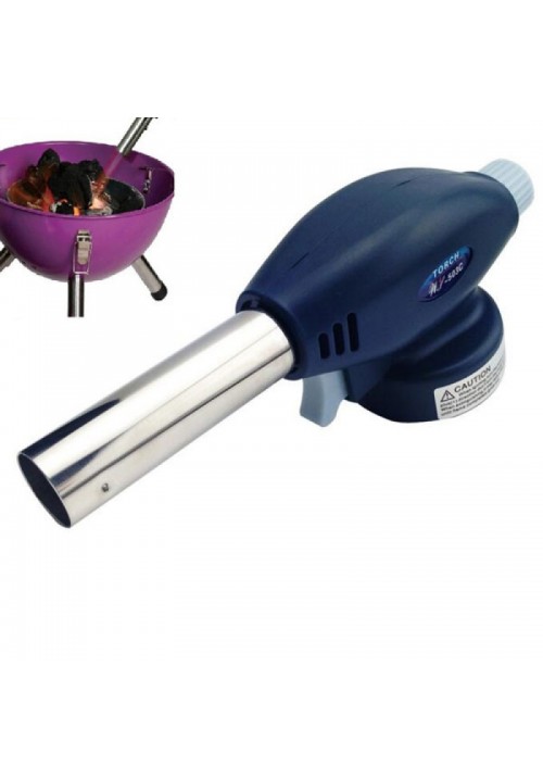 Portable Outdoor Camping Gas Torch Flamethrower Burner Butane Gas Blow BBQ Baking Meat Tools Dark Blue