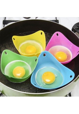 4pcs Silicone Egg Poacher Cook Poach Pod Kitchen Baking Cups Random Color