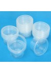 50pcs 50mL Clear Plastic Disposable Cups with Lid for Pudding Jelly Sauce White Transparent