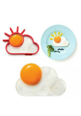 Breakfast Creative Silicone Cute Sun Cloud Shape Egg Mold Fried Egg Mold Pancake Mold Kids DIY Cooking Tool Red
