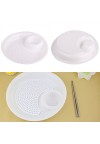 Multi-functional Plastic Double-Layer Boiled Dumplings Fruit Dish Bowl Draining Plate Tray
