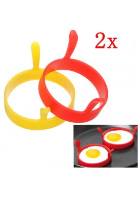 2pcs Kitchen Silicone Fried Egg Pancake Round Mold Ring Random Delivery