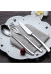 Kitchen Tableware Knife Fork Spoon Tea Spoon Cutlery Set Silver
