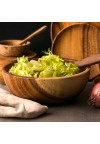 20*7cm Natural Hand-Made Acacia Salad Soup Wooden Bowl Natural Wood Color