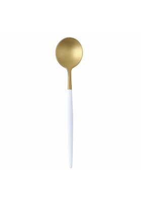European Style White Golden Stainless Steel  Food Dinnerware - Spoon