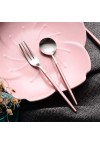 Stainless Steel Pink Dinner Spoon Home Kitchen Cutlery Flatware