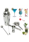 5pcs Stainless Steel Cocktail Shaker Mixer Drink Bartender Martini Tools Bar Set Kit