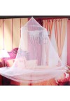 White Jumbo Dome Elegant Lace Bed Netting Canopy Mosquito Net
